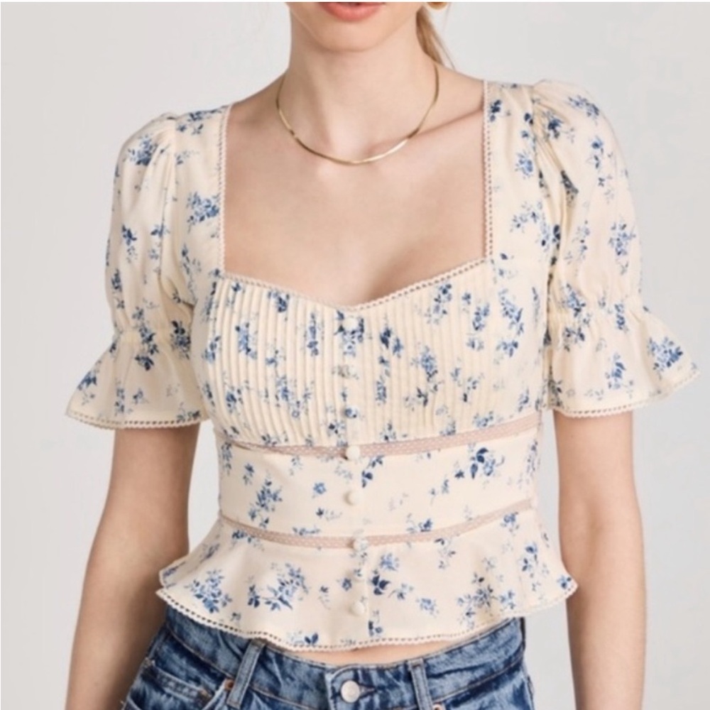 NEW Reformation Daphne floral top - Picture 1 of 10